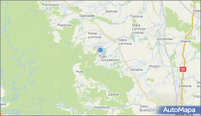 mapa Szczawina, Szczawina na mapie Targeo